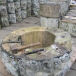 The Portobello pillars are made up of hollow sections that had been covered with grey paint which was removed before re-construction.